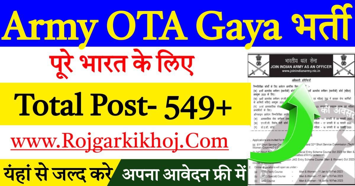 Read more about the article Indian Army OTA Gaya Recruitment 2025 Notification Out- Offline Form