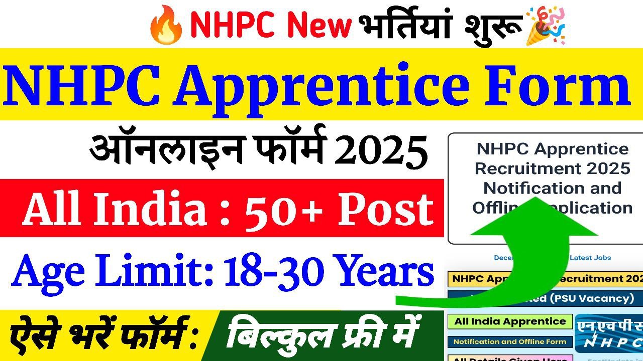 NHPC Apprentice Recruitment 2025 [Post 54] Notification Out