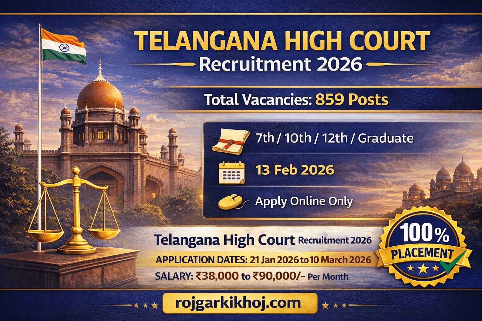 Read more about the article Telangana High Court Recruitment 2026 Notification Out For All India- Apply Online