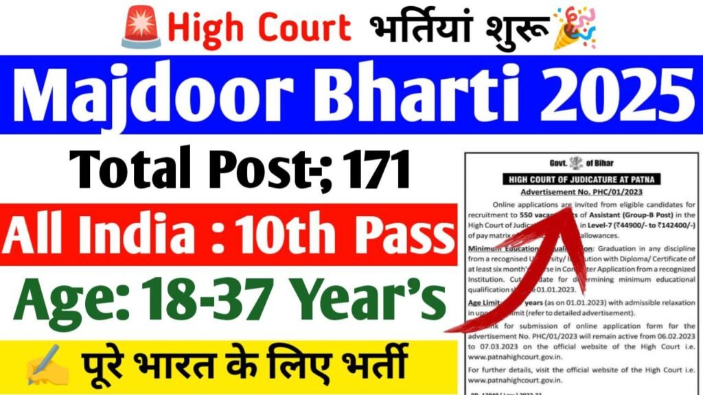 Patna High Court Majdoor Vacancy 2025