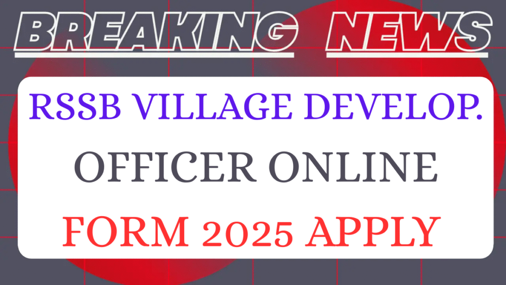 Rajasthan RSSB VDO Recruitment 2025: