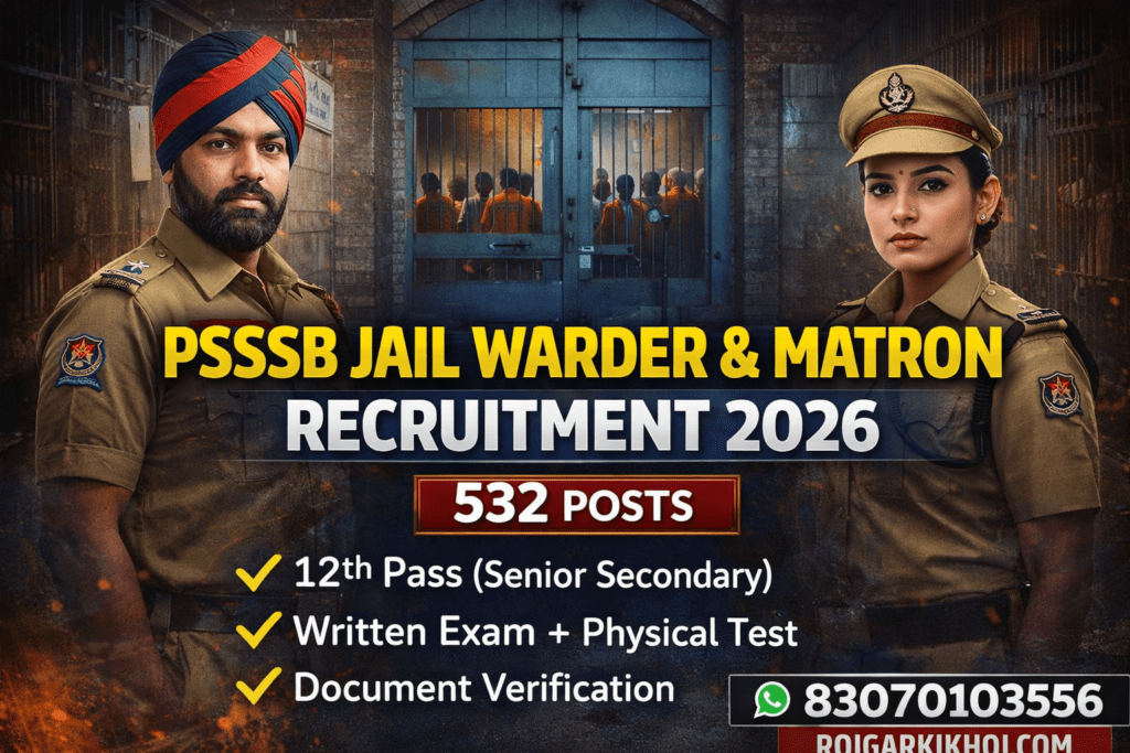 PSSSB Jail Warder And Matron Recruitment 2026