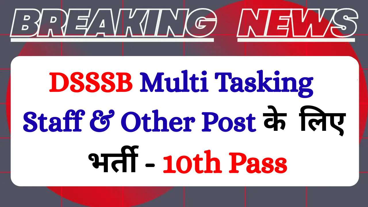Read more about the article DSSSB MTS [Multi Tasking Staff] Recruitment 2025 Notification For 714 Post> Apply Online