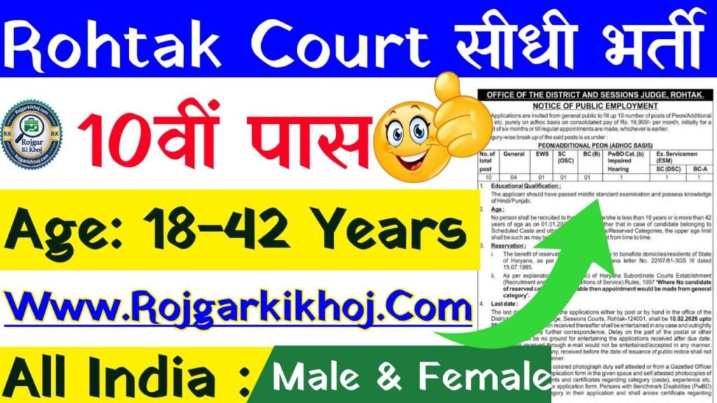 Rohtak Court Recruitment 2026