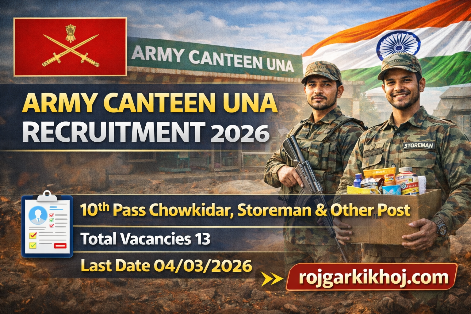 Army Canteen Una Recruitment 2026