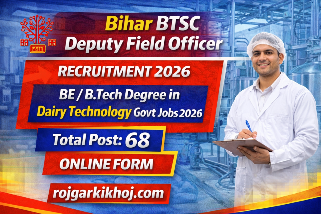 Bihar BTSC Dairy Field Officer Recruitment 2026