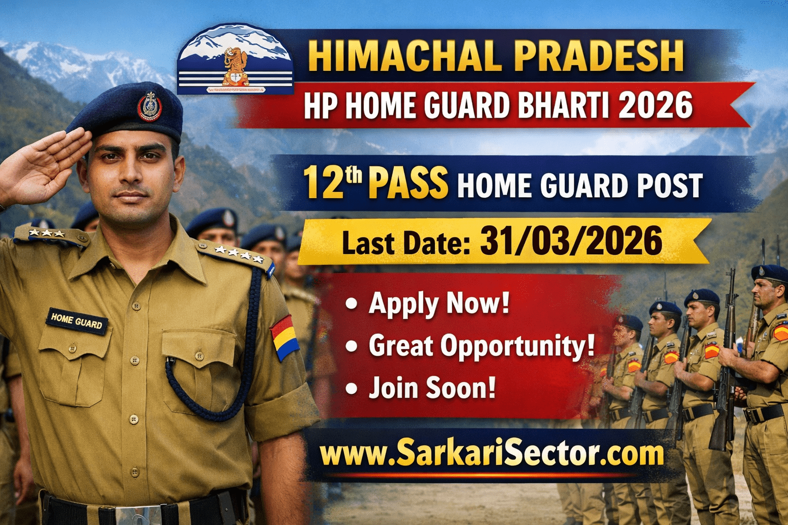 Read more about the article Himachal Pradesh HP Home Guard Recruitment 2026 Notification Out- Apply Online