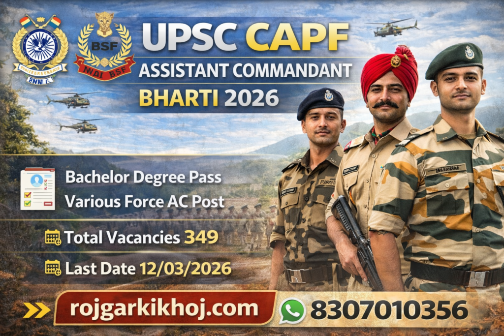 UPSC CAPF Assistant Commandant Recruitment 2026