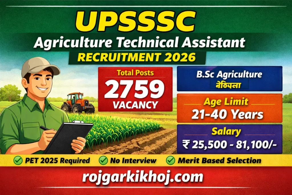 UPSSSC Agriculture Technical Assistant Recruitment 2026