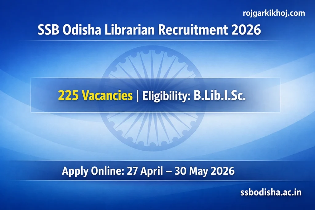 SSB Odisha Librarian Recruitment 2026