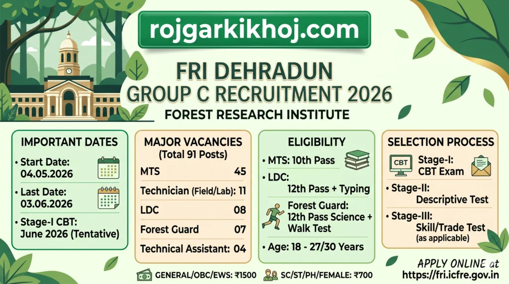 ICFRE FRI Dehradun Recruitment 2026