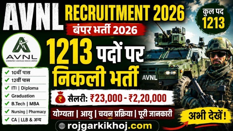 AVNL Recruitment 2026 Notification