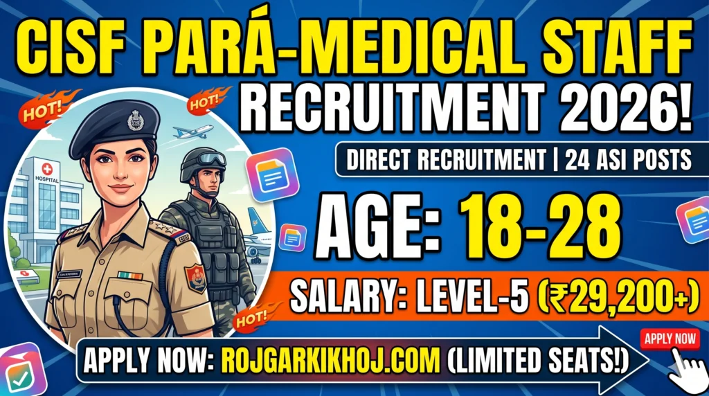 CISF Paramedical Staff Recruitment 2026