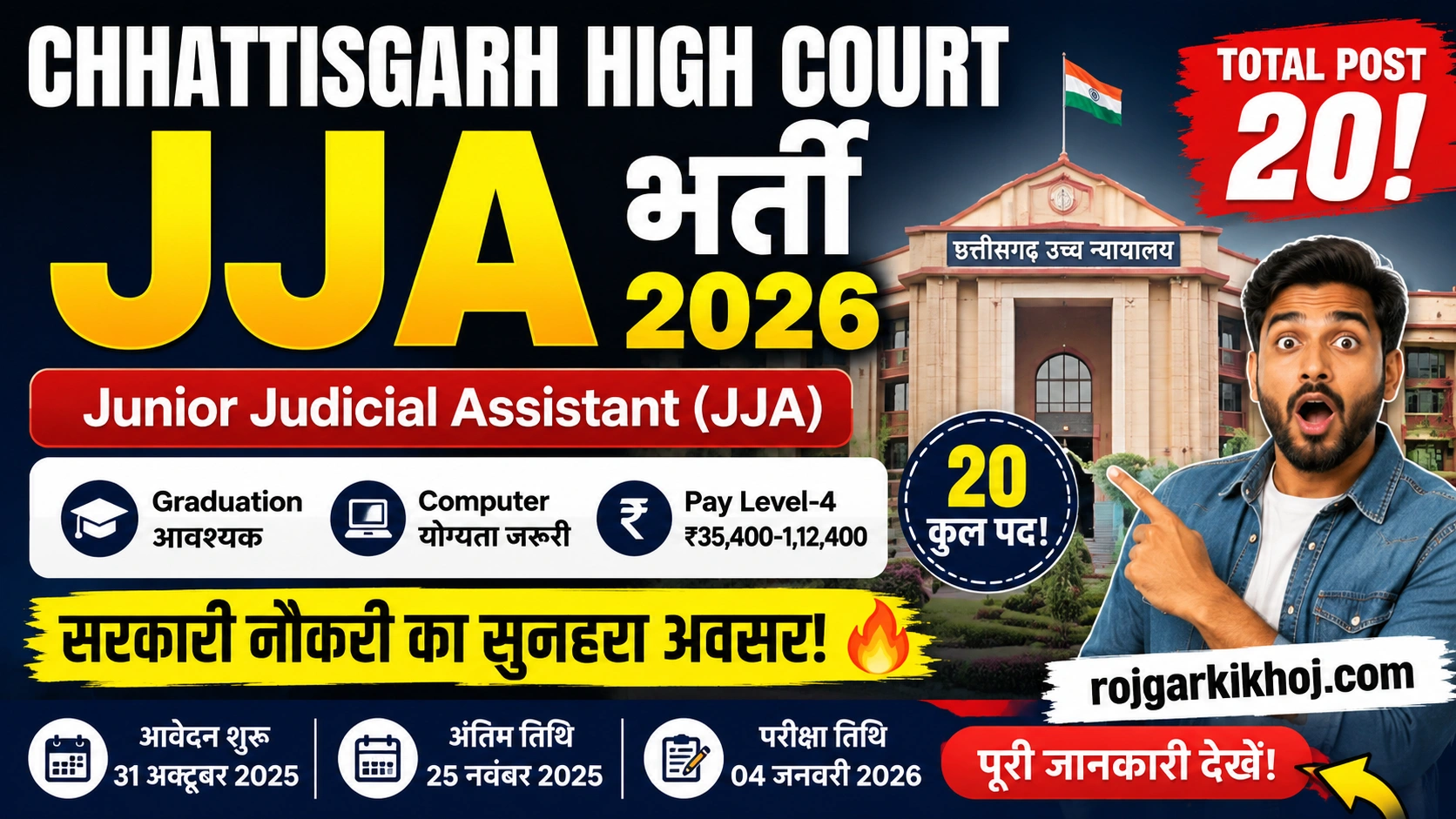 Chhattisgarh High Court JJA Recruitment 2026