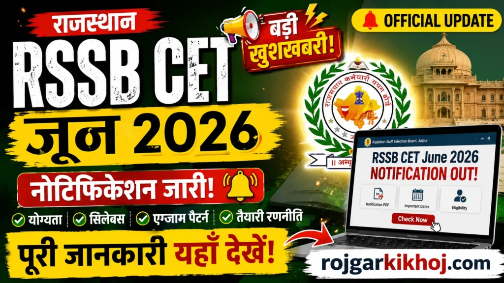 Rajasthan RSSB CET 12th Level Notification 2026
