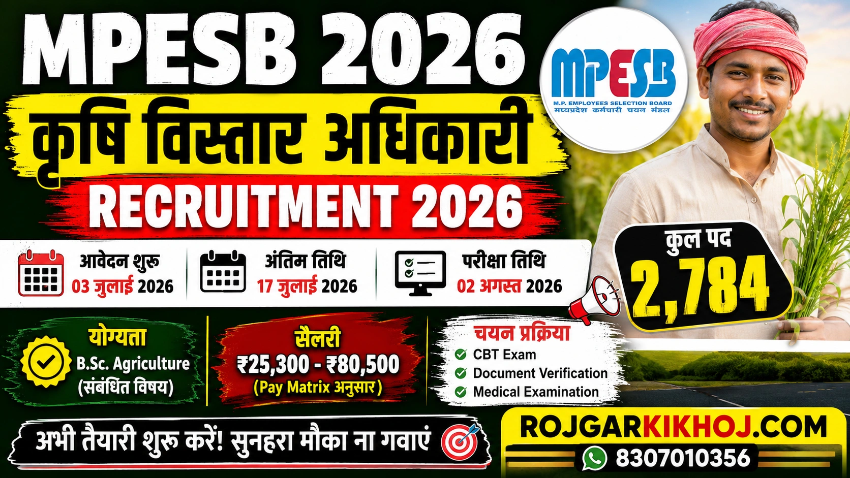 MPESB MP Krishi Vistar Adhikari Recruitment 2026