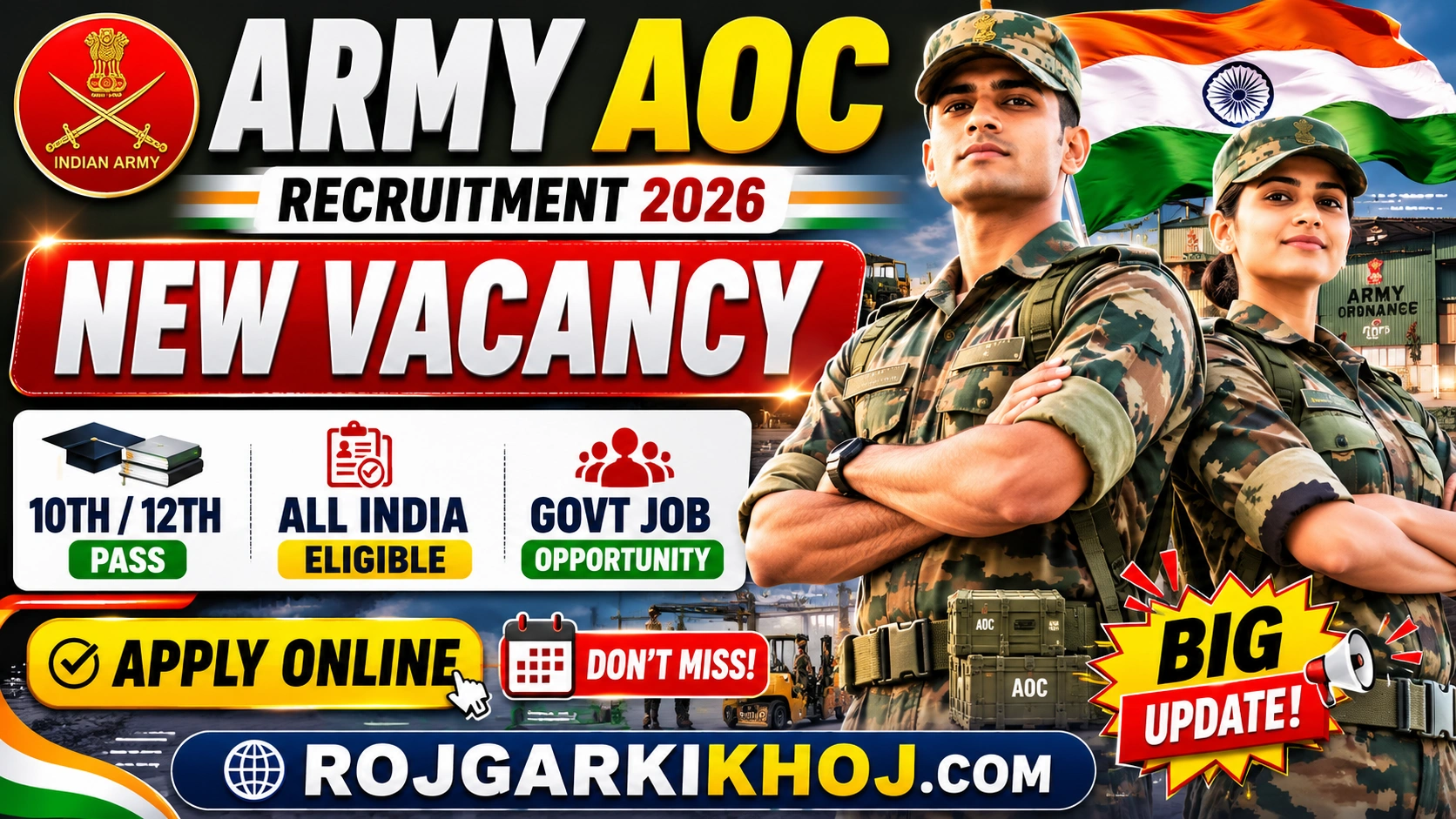 Army Ordnance Factory AOC Recruitment 2026