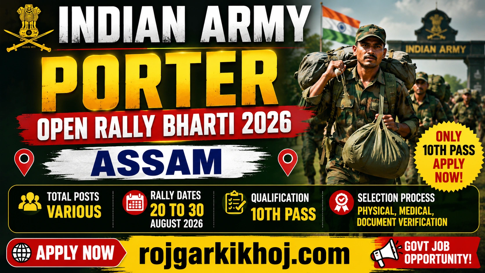 Army Porter Bharti 2026 Assam