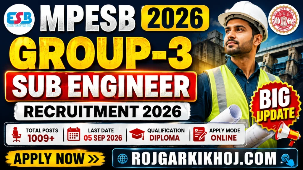 MPESB Group 3 Sub Engineer Recruitment 2026