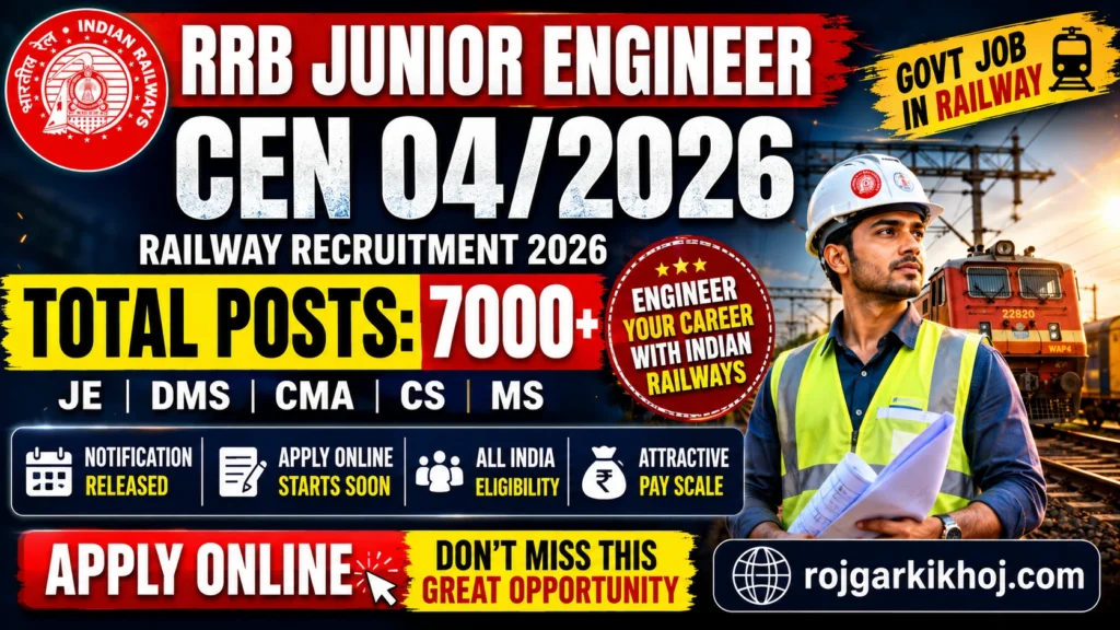 RRB Junior engineer JE Recruitment 2026