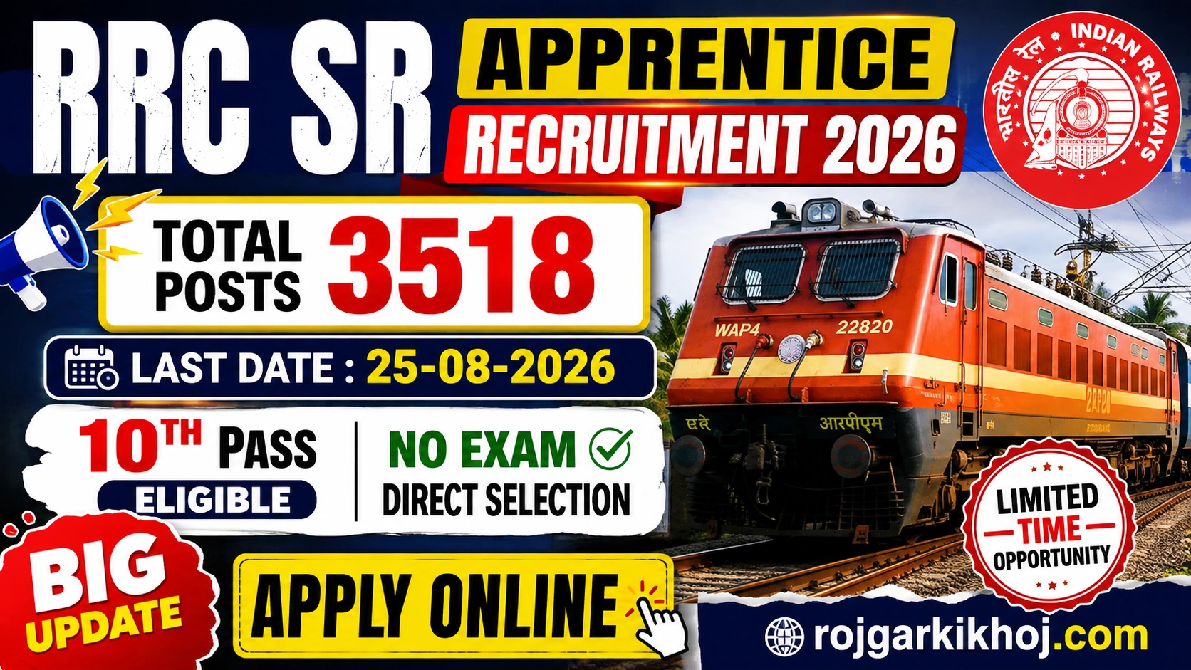 RRC Southern Railway apprentice recruitment 2026