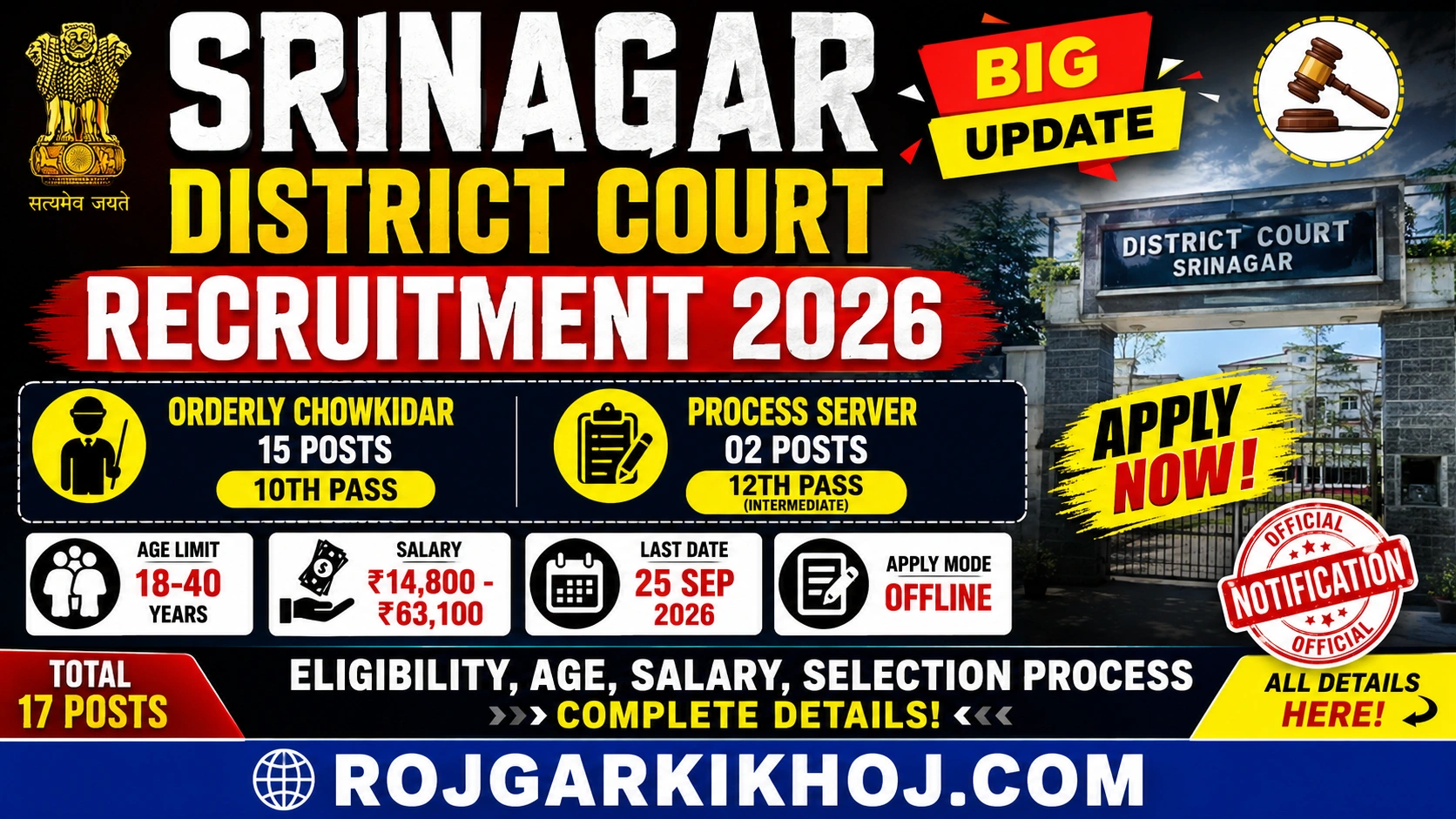 Srinagar District Court Recruitment 2026