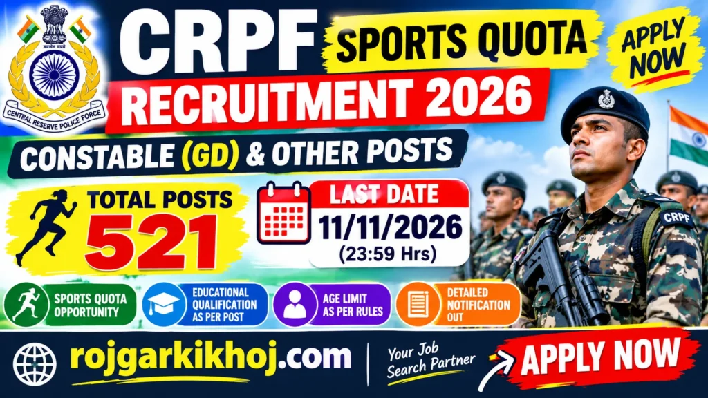 CRPF Sports Quota Recruitment 2026