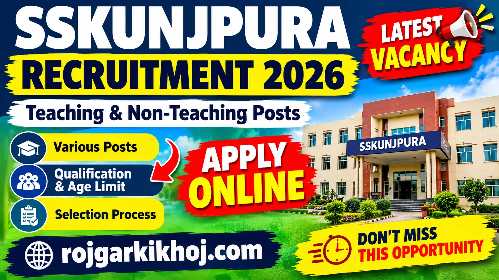 Sainik School Kunjpura  Recruitment 2026