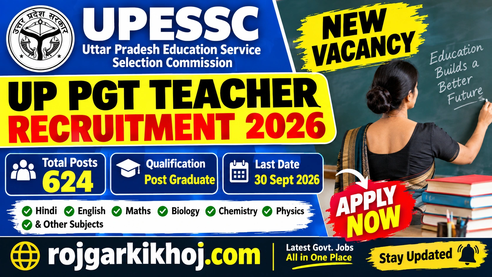 UPESSC UP Post graduate teacher recruitment 2026