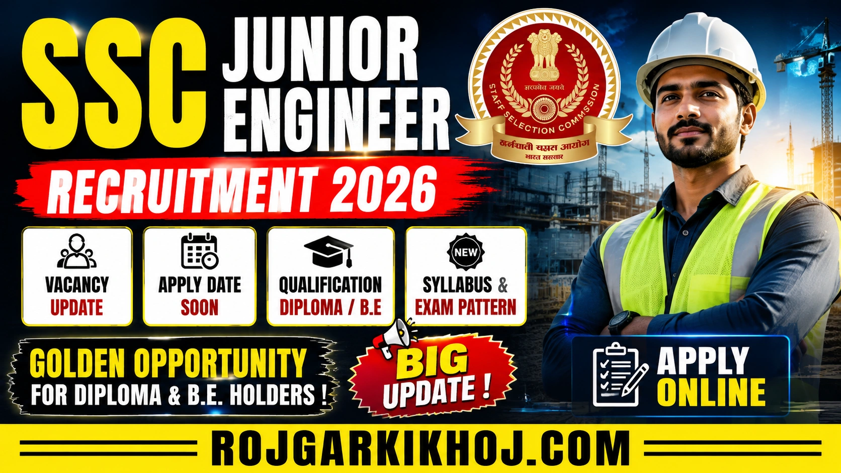 SSC Junior engineer Recruitment 2026