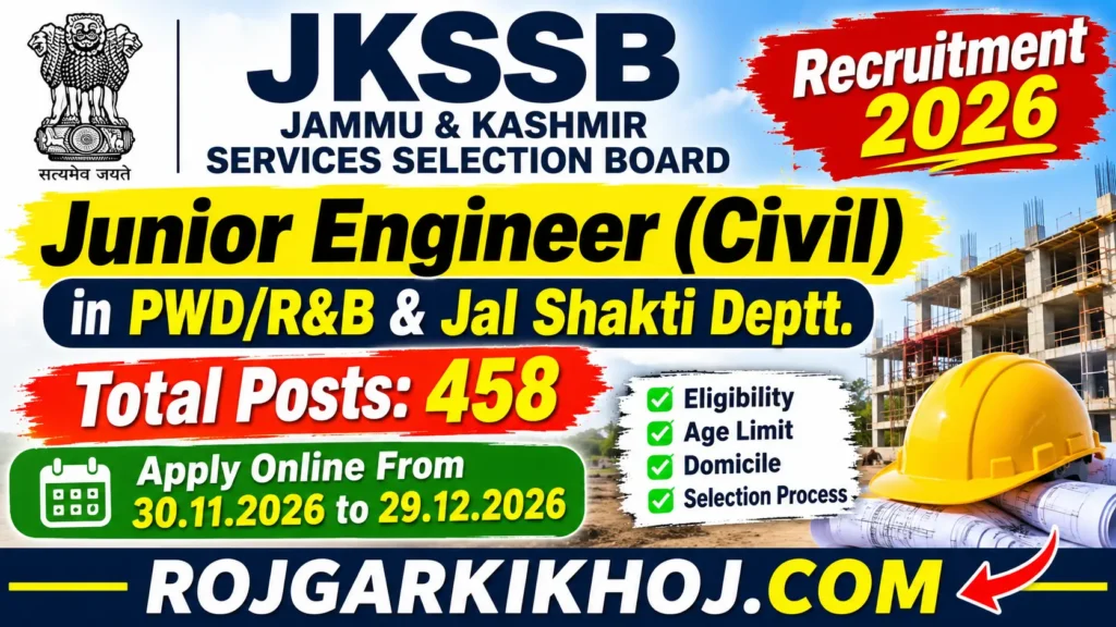 JKSSB Junior Engineer Civil Recruitment 2026
